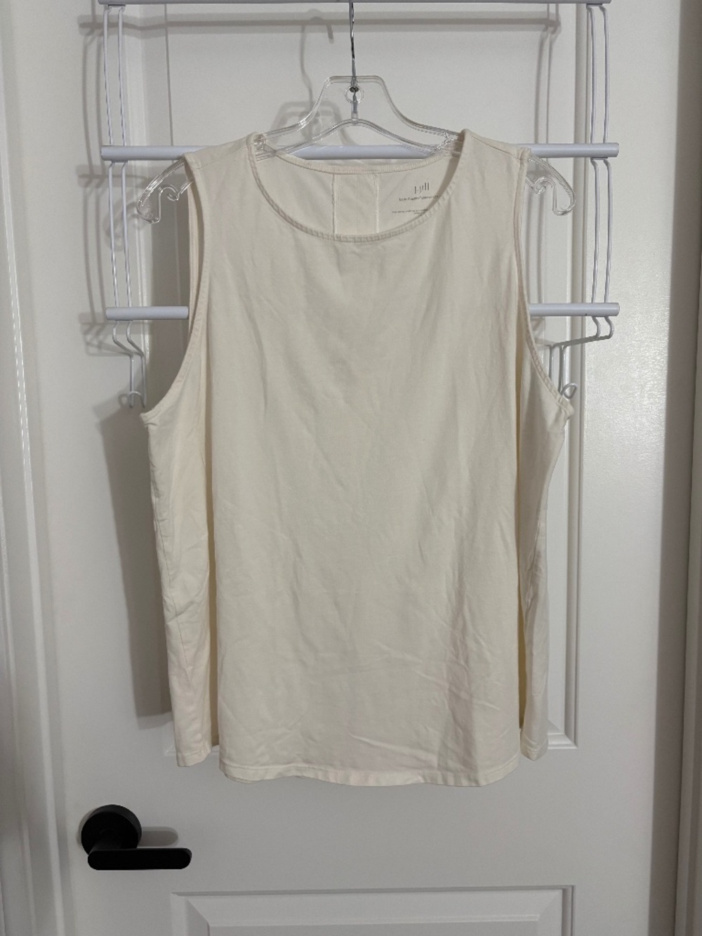 J. Jill Luxe Supima Sleeveless Tank Top Cream Women’s Size Large